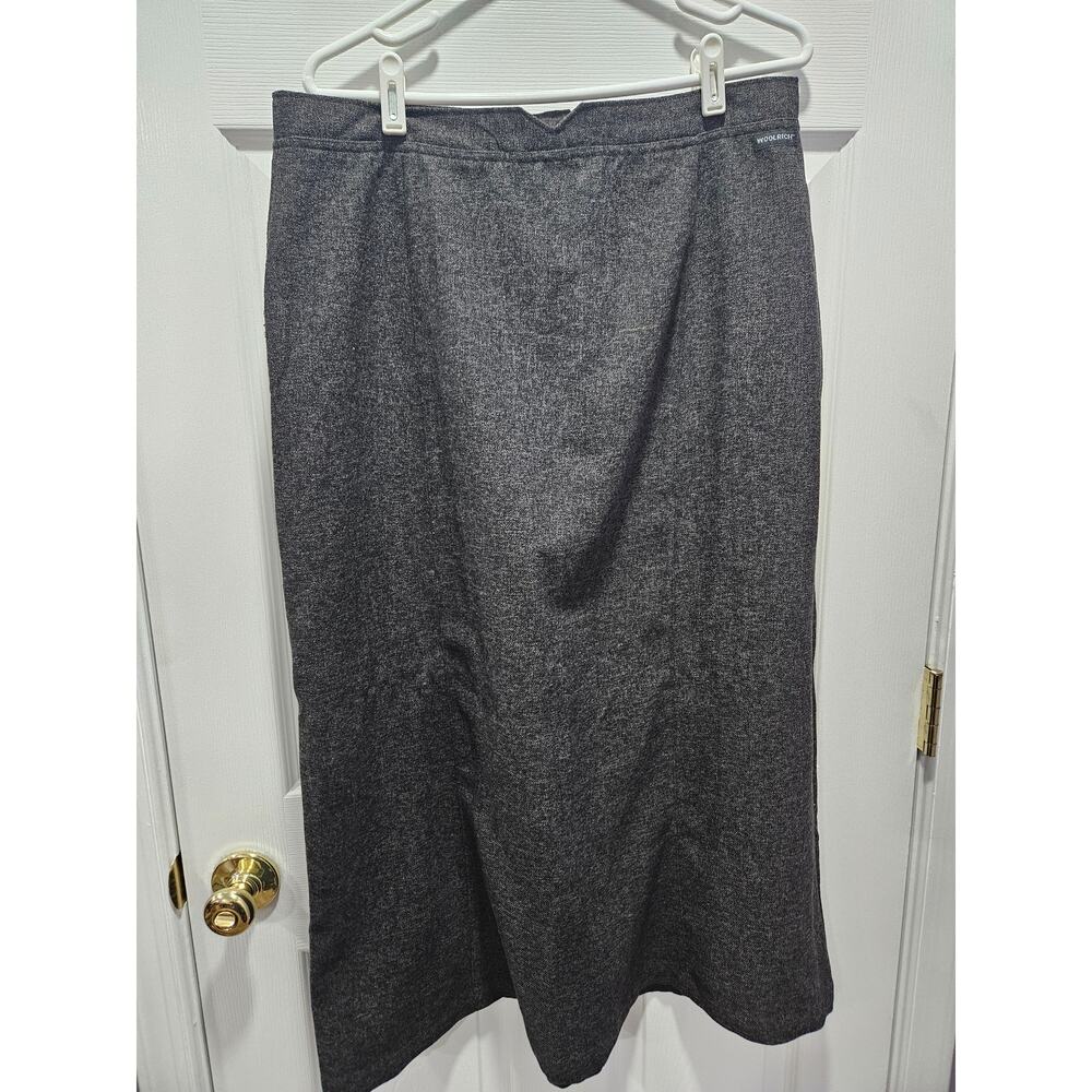 Woolrich Maxi Skirt 14 Onyx Heather 35" Modest Long Dark Academia Quiet Luxury - Picture 2 of 6
